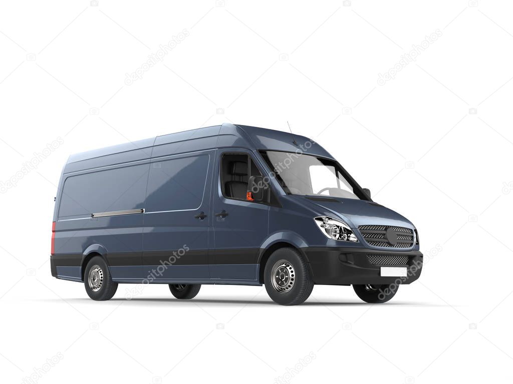 Dark metallic blue modern delivery van