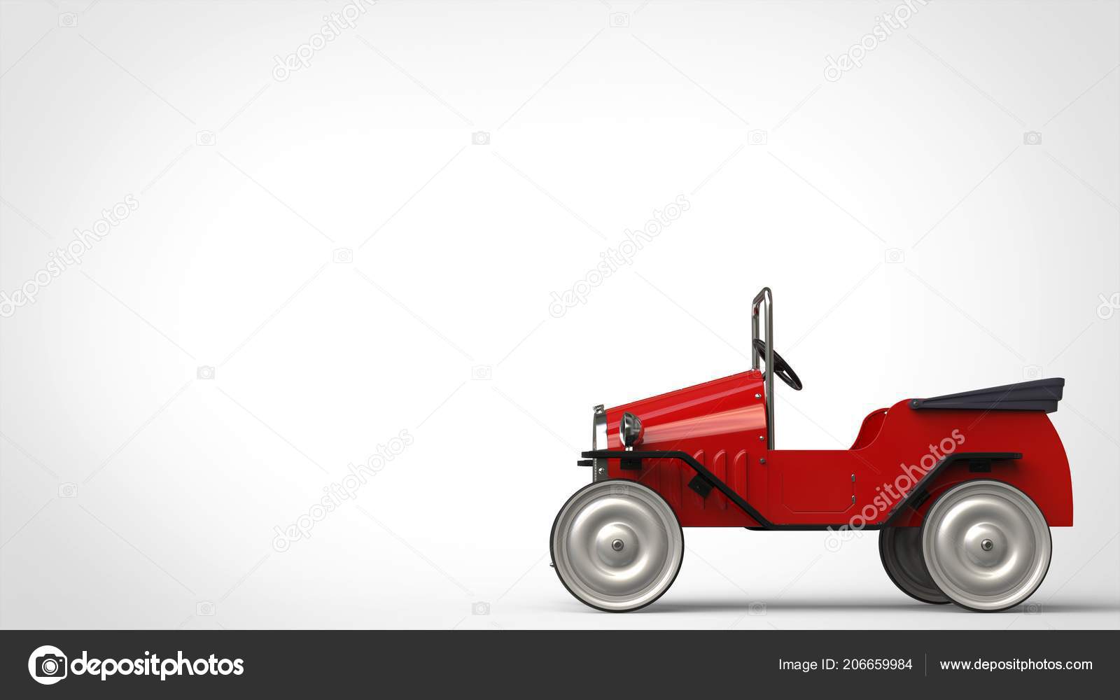 Vintage Rojo Foto Stock Metálico Juguete Lateral De Coche — Vista QrCthsd