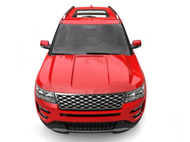 Modern büyük kırmızı Suv - portre vurdu