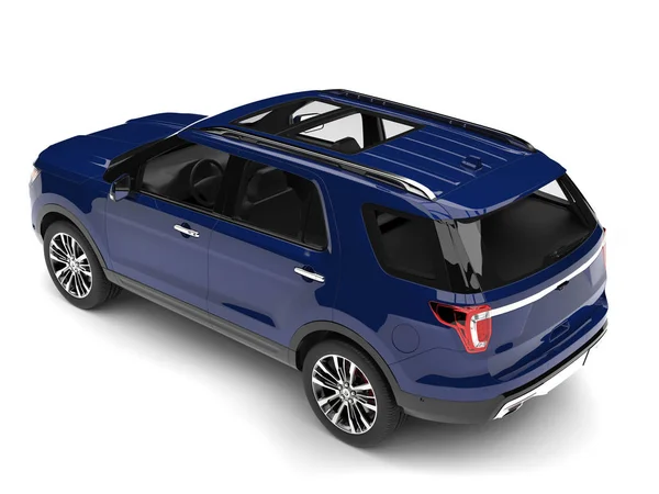 Dark Blue Modern Suv Top Back View — Stock Photo, Image