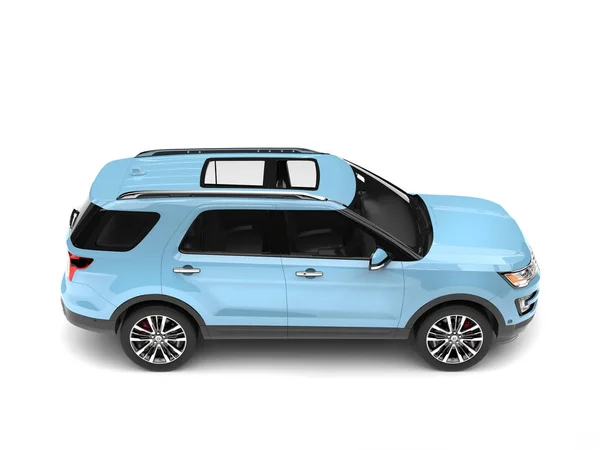 Modern Pale Blue Suv Car Top Side View — Stock Photo, Image