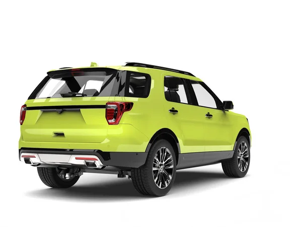 Crazy Green Modern Suv Car Back View — Stock Photo, Image