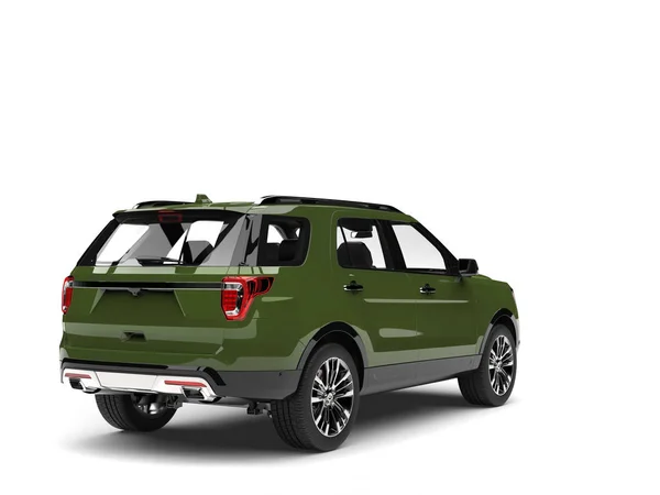 Army Green Modern Suv Car Back View — Stock Photo, Image