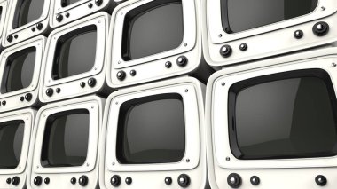 Vintage tarzı beyaz TV duvarı