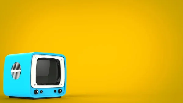 Babyblauer Retro Fernseher — Stockfoto