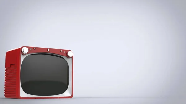 Televisor Estilo Retro Rojo Oscuro — Foto de Stock
