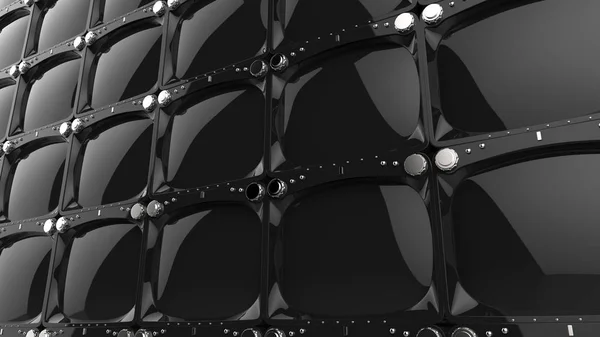 Wall Black Shiny Screens — Stock Photo, Image