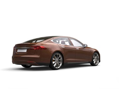 Kahverengi modern elektrikli spor otomobil - dikiz