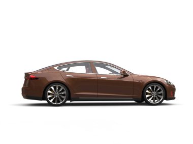 Kahverengi modern elektrikli spor otomobil - yan görünüm