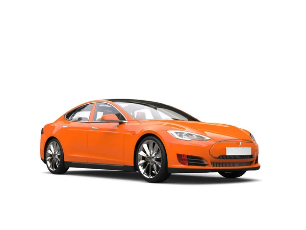 Čerstvá Pomerančová Moderní Elektrické Sportovní Auto — Stock fotografie