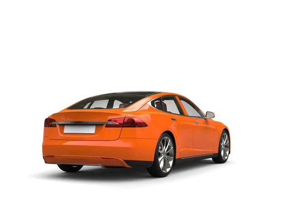 Fräsch Orange Moderna Elektriska Sportbil Bakifrån — Stockfoto