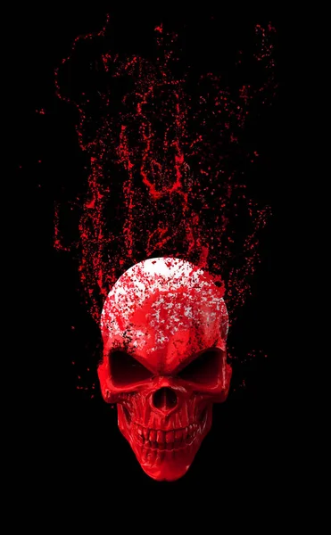 Rode Boos Skull Uiteenvallende — Stockfoto