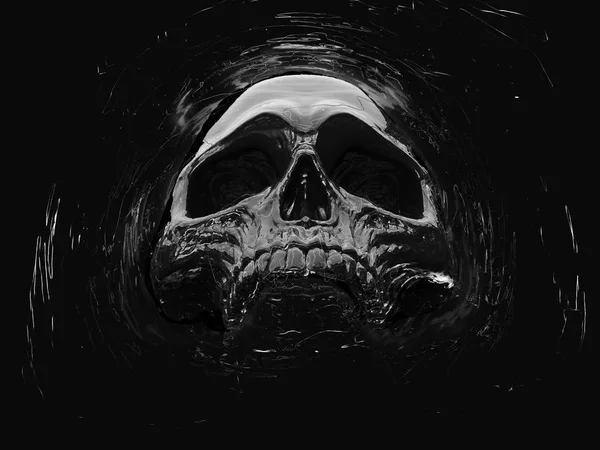 Uzayda Karanlık Ölüm Kafatası — Stok fotoğraf