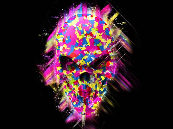 Super Color Skull Illustration — Stock Photo, Image