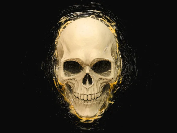 Skull Shimmers Waves Adn Lines — Stock Photo, Image