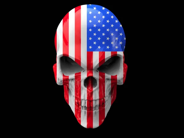 Amerikanische Flagge Wütender Totenkopf — Stockfoto