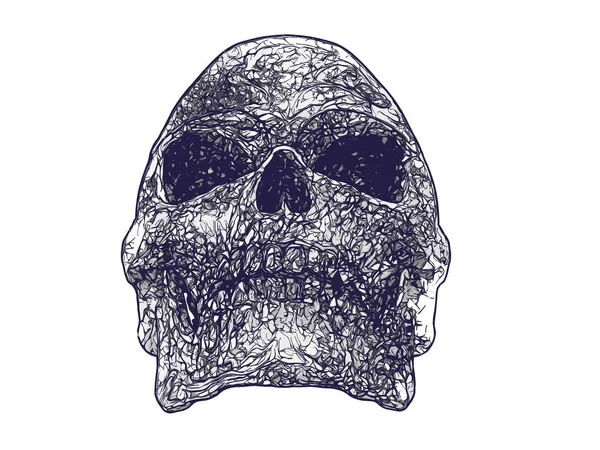 Cráneo Tinta Oscura Altamente Detallado —  Fotos de Stock
