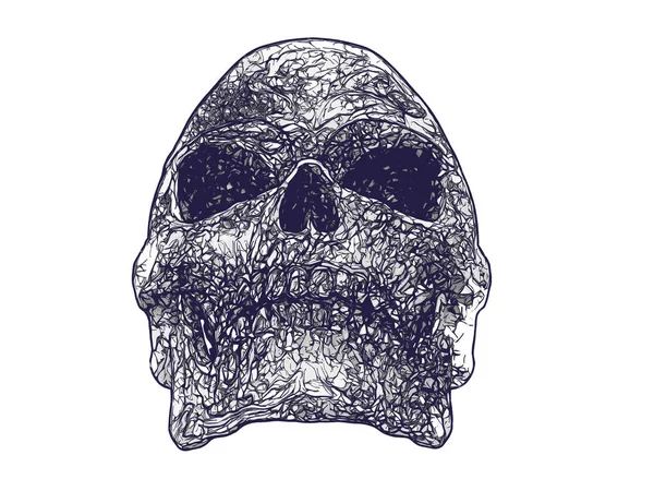 Bardzo Szczegółowe Atrament Ciemny Czaszka — Zdjęcie stockowe