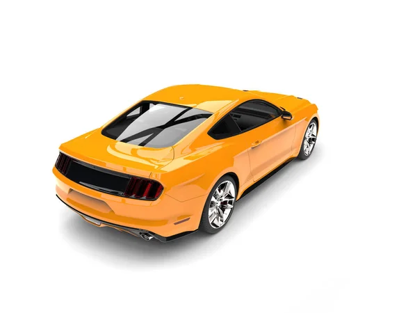 Caliente Naranja Deportivo Moderno Coche Muscular Vista Trasera Arriba Hacia — Foto de Stock