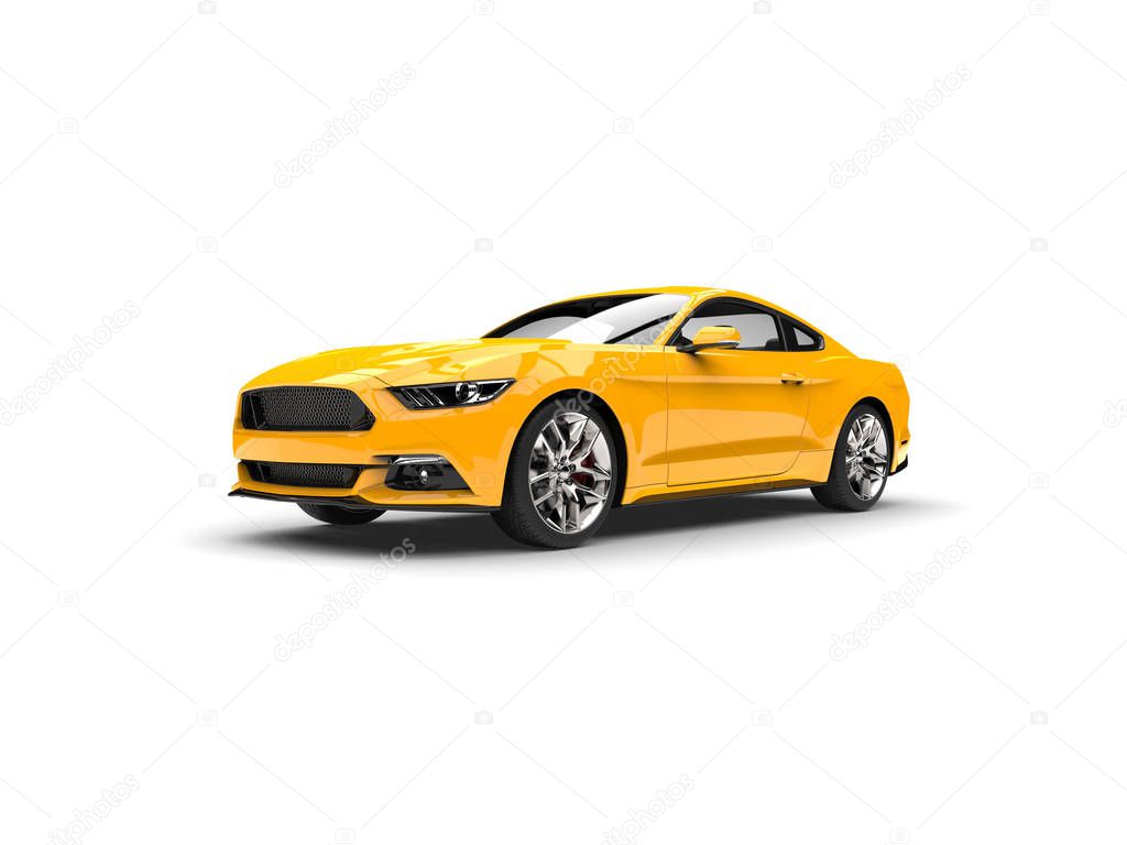 Yellow modern super muscle car