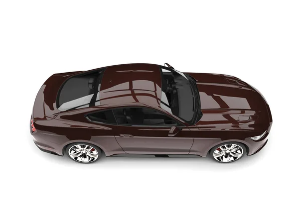 Chocolate Brown Modern Sports Muscle Car Top Side View — Stock Photo, Image