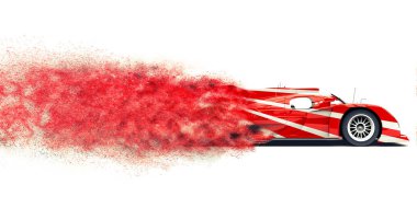 Modern kırmızı yarış supercar - parçacık iz Fx