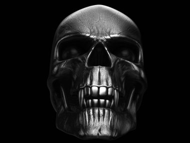 Korkunç siyah metal vampir kafatası