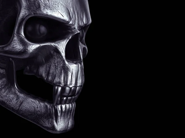 Dark Creepy Vampire Skull Closeup Shot — Stock Photo, Image