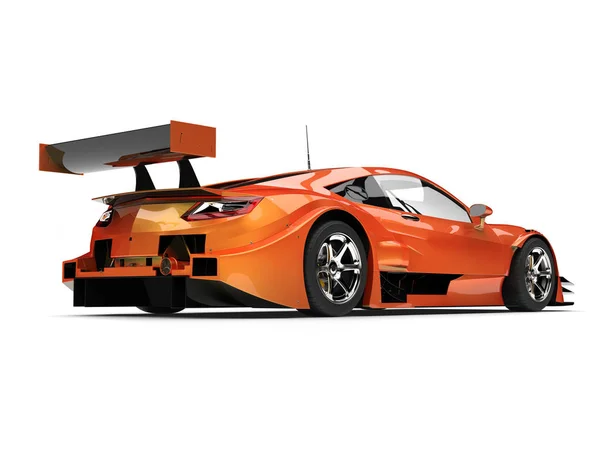Orange Pärlemorskimrande Moderna Supersportbil Bakifrån — Stockfoto
