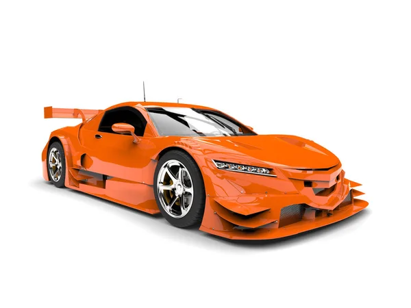 오렌지 레이스 스포츠 자동차 — 스톡 사진