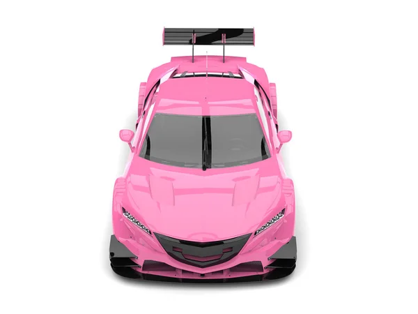 Hot pink modern super sports car - front view beauty shot Stock