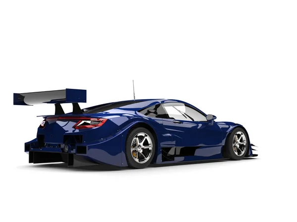 Deep Blue Modern Super Race Car Tail View — Stock Photo, Image