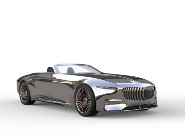Parlak krom modern cabriolet konsept otomobil