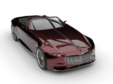 Metalik kırmızı modern Cabrio konsept otomobil - görünüm üst