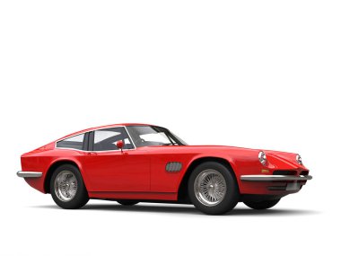 Eski model kırmızı hızlı araba - en iyi güzellik vurdu