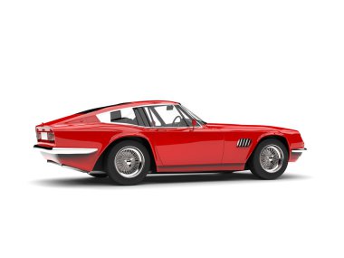 Vintage kırmızı hızlı araba - kuyruk yan görünüm