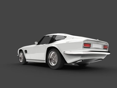 Çiçek beyaz eski model hızlı araba - dikiz