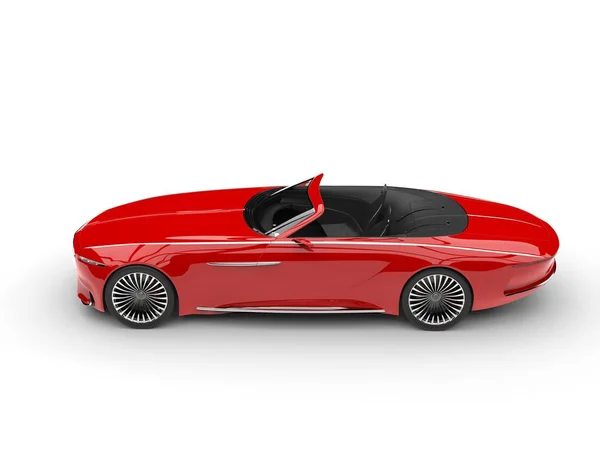Parlak Kırmızı Modern Cabriolet Konsept Otomobil Yan Görünüm — Stok fotoğraf