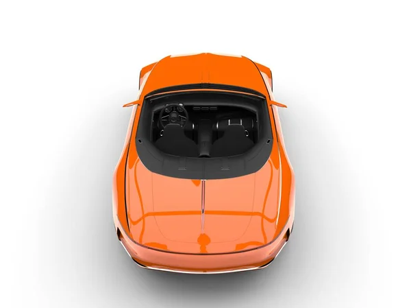 Racing Orange Modern Cabriolet Concept Car Back View — Stock Photo, Image