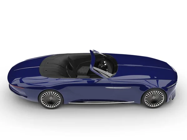 Concept Car Cabriolet Blu Scuro Moderno Vista Laterale — Foto Stock