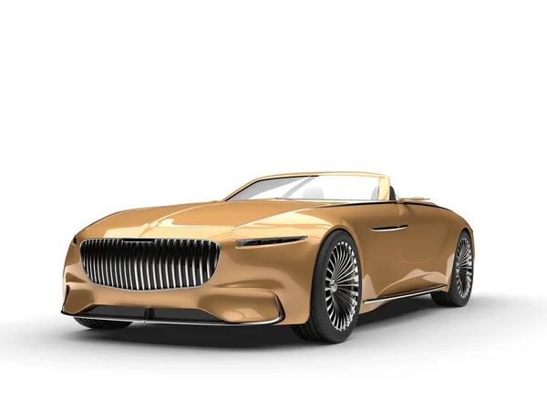 Metallic Gold Modern Convertible Concept Car — Stock Photo, Image