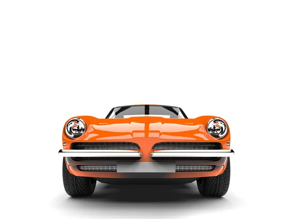 Dark Orange Vintage Race Fast Car Front View — Stock Photo, Image
