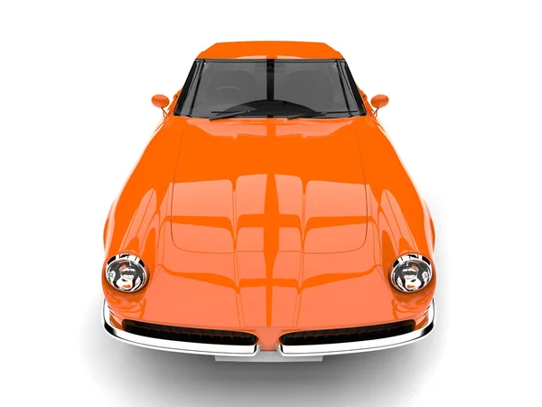 暗いオレンジ ビンテージ レース高速車 真上方向にフロント ビュー — ストック写真