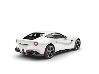 Parlak modern beyaz hızlı konsept otomobil - dikiz