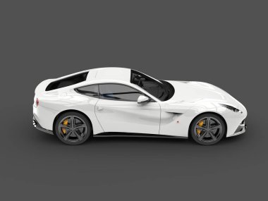 Parlak modern beyaz hızlı konsept otomobil - yan görünüm üst