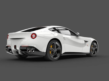 Parlak modern beyaz hızlı konsept otomobil - arka yan görünüm