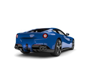 Gece modern kavramı mavi araba - arkadan görünüm