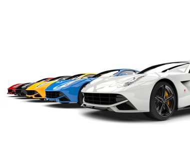 Modern spor konsept otomobiller çeşitli renklerde