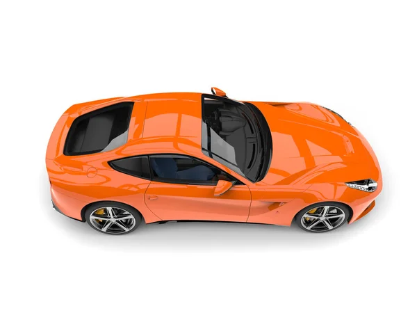 Moderno Coche Concepto Rápido Naranja Caliente Vista Arriba Hacia Abajo — Foto de Stock