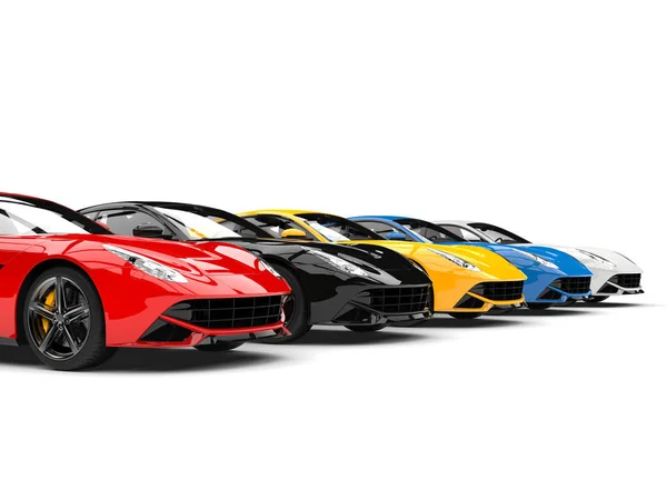 Sports Concept Cars Various Colors — Stock Photo, Image